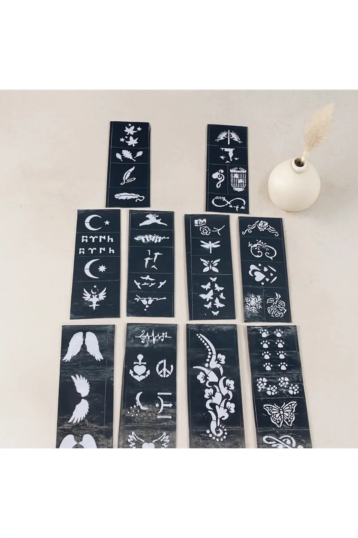 Tüp Kına Desen Şablonu 8x20 cm