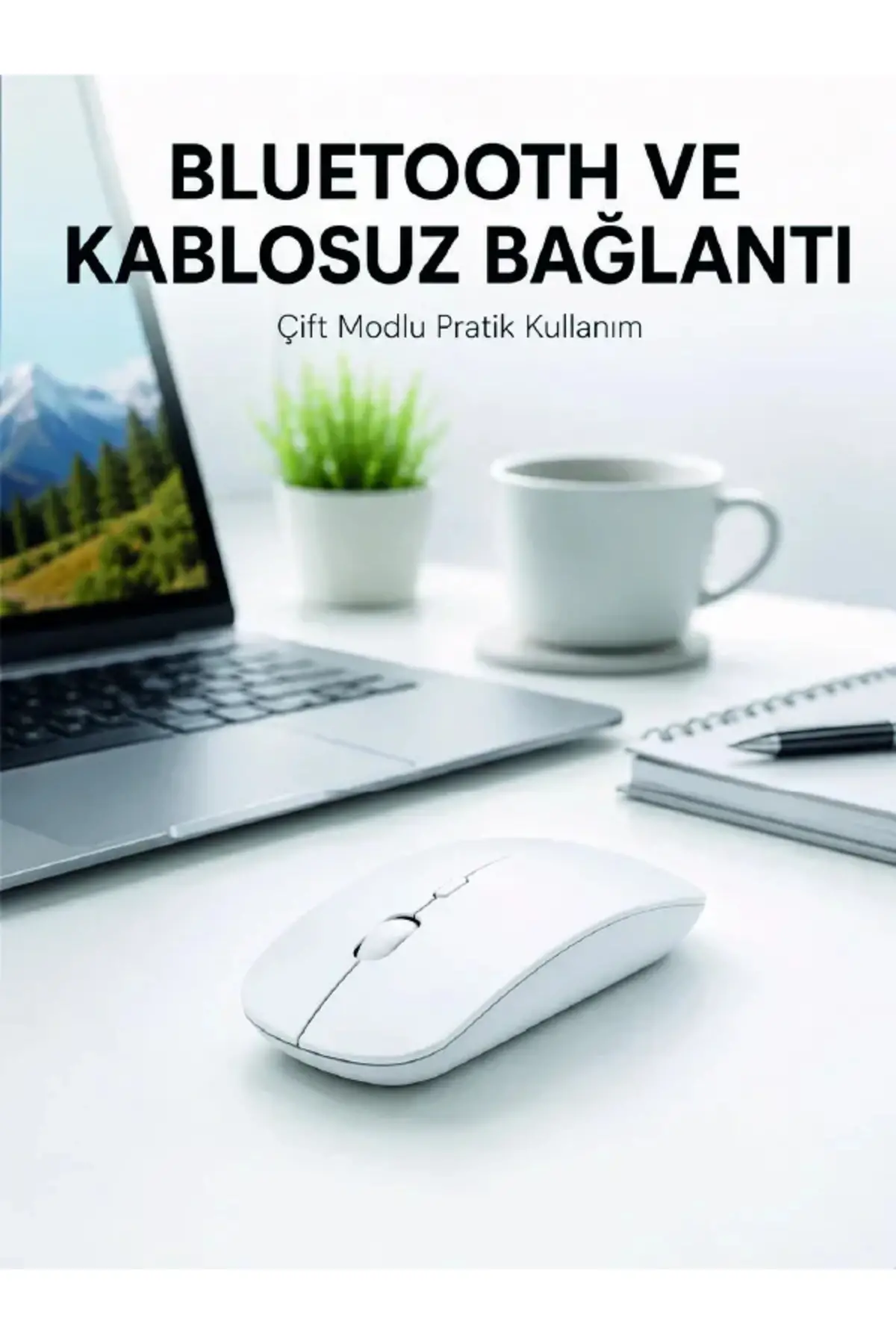Bluetooth Kablosuz Wireless Mouse Şarjlı Sessiz Ergonok 5000 DPI Fare