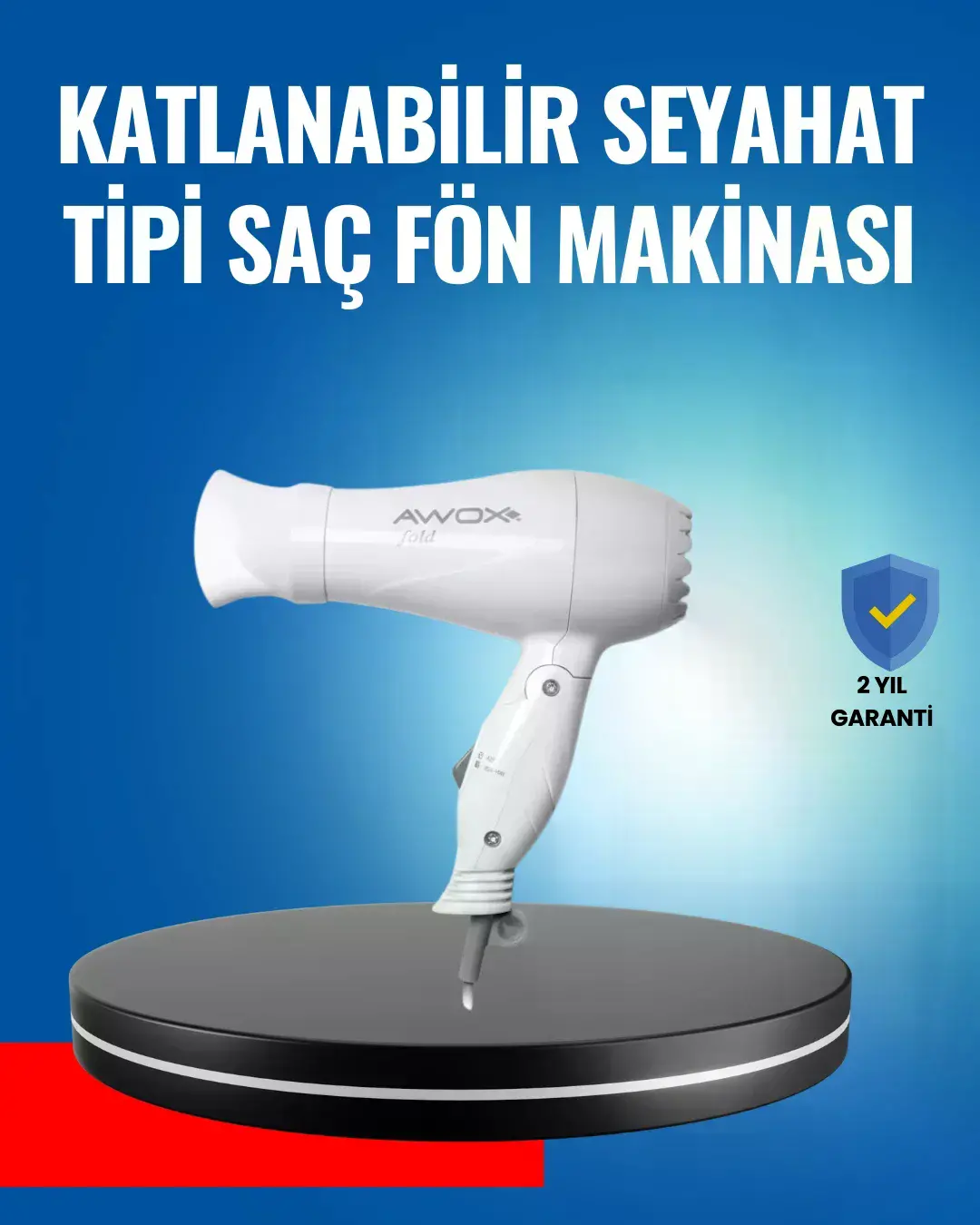 Çift Isı ve Hız Ayarlı Katlanabilir Saç Kurutma Makinesi