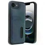Apple İphone 16e Kılıf Sara Kartvizitli Deri Kılıf - Lacivert-1