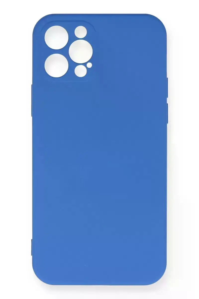 Apple iPhone 12 Pro Max Kılıf Nano içi Kadife Silikon - Mavi