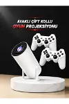 Projeksiyon Cihazı Video Oyun Konsolu Projektör Taşınabilir Ayaklı Çift Kollu 4K Çözünürlüklü-1