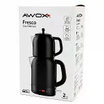 Awox Fresco Siyah Elektrikli Çay Makinesi Çaycı Set 1.7LT Su Isıtıcı + 1.2LT Demlik Paslanmaz Çelik-4