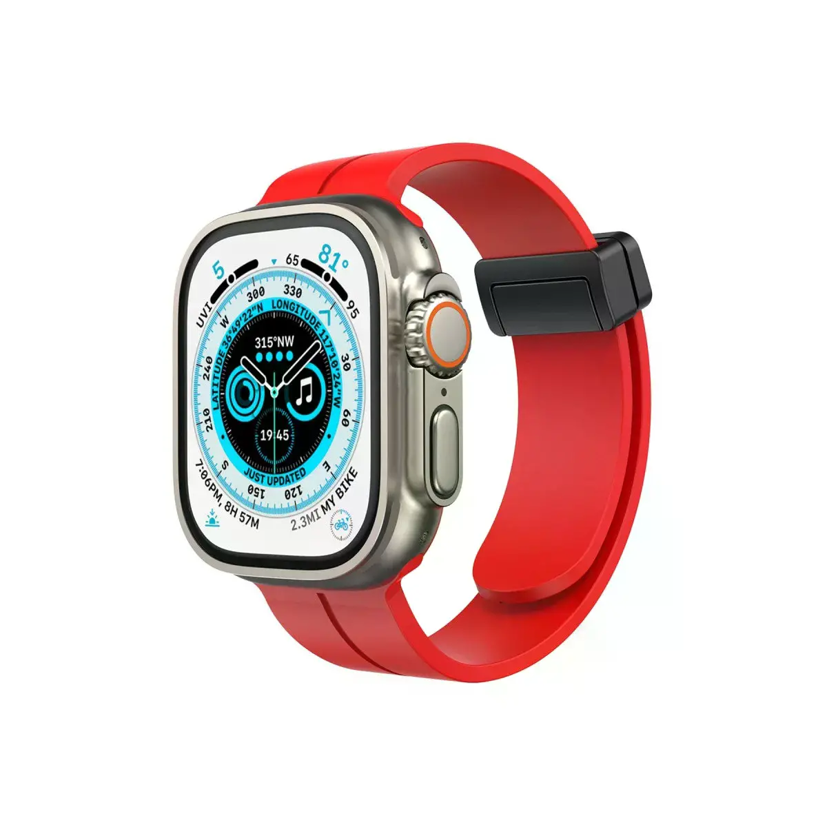 Apple Watch 42mm Kr412 Elegance Stylısh Kordon (saat Değildir) - Kırmızı