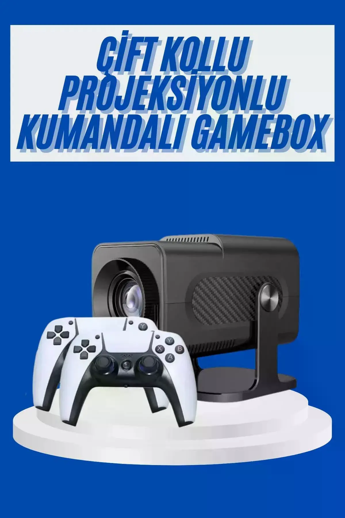4K Android Smart Wi-fi Çift Kollu Projeksiyon Game Box Kumandalı Taşınabilir