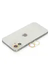 Apple iPhone 12 Renkli Kamera Lens Koruma Cam - Sarı-Turuncu-1