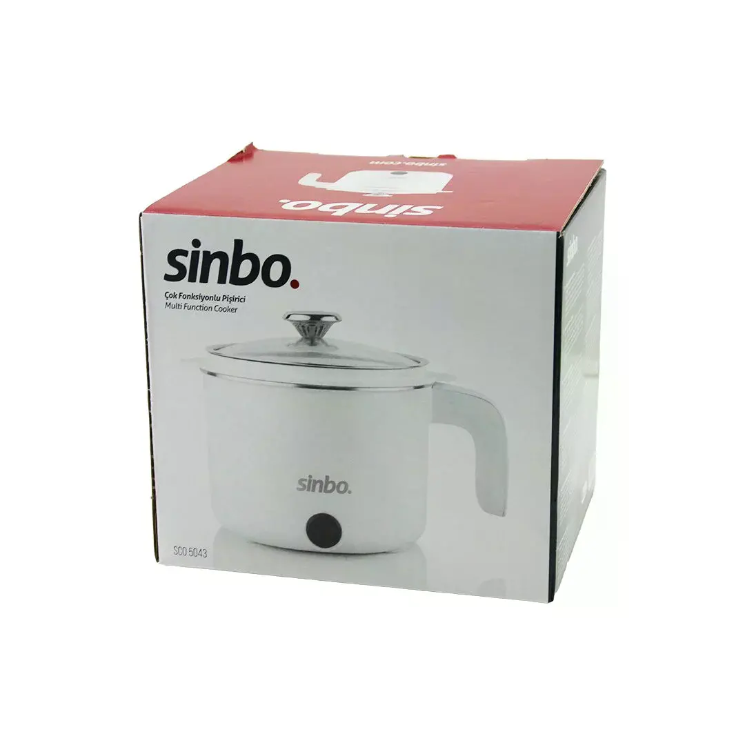 Elektrikli Fonksiyonlu Pişirici Çelik Tencere 800ML 400W Buharda Pişirme Aparatı Cam Kapak SCO-5043