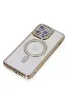 Apple iPhone 14 Pro Kılıf Joke Simli Magneticsafe Kılıf - Gold-6