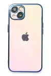 Apple iPhone 14 Kılıf Razer Lensli Silikon - Açık Mavi-1