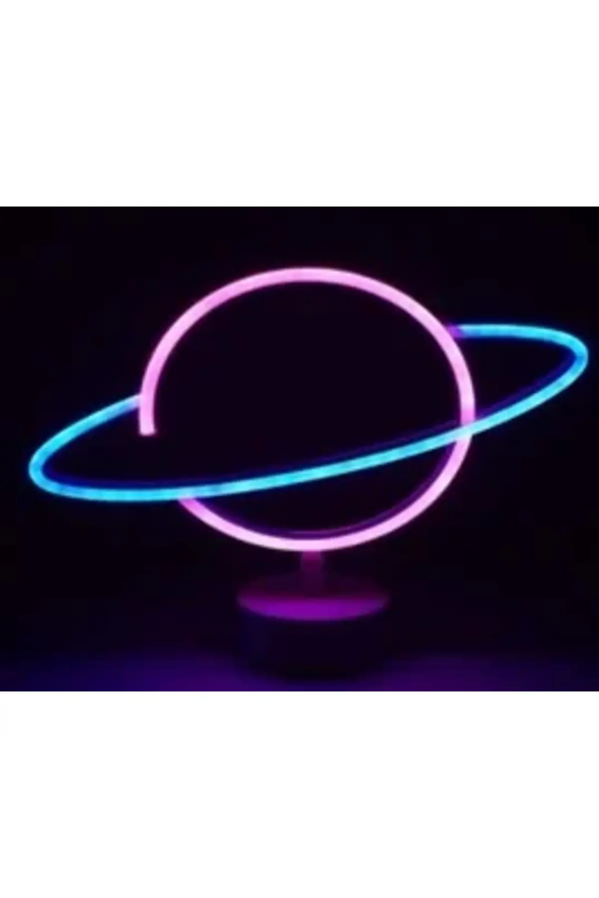Neon Işıklı Satürn Lamba Pil+usb Mz-503