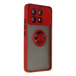 Xiao Poco X6 Pro Kılıf Montreal Yüzüklü Silikon Kapak - Kırmızı-2