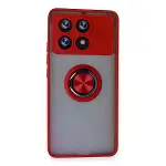 Xiao Poco X6 Pro Kılıf Montreal Yüzüklü Silikon Kapak - Kırmızı-1
