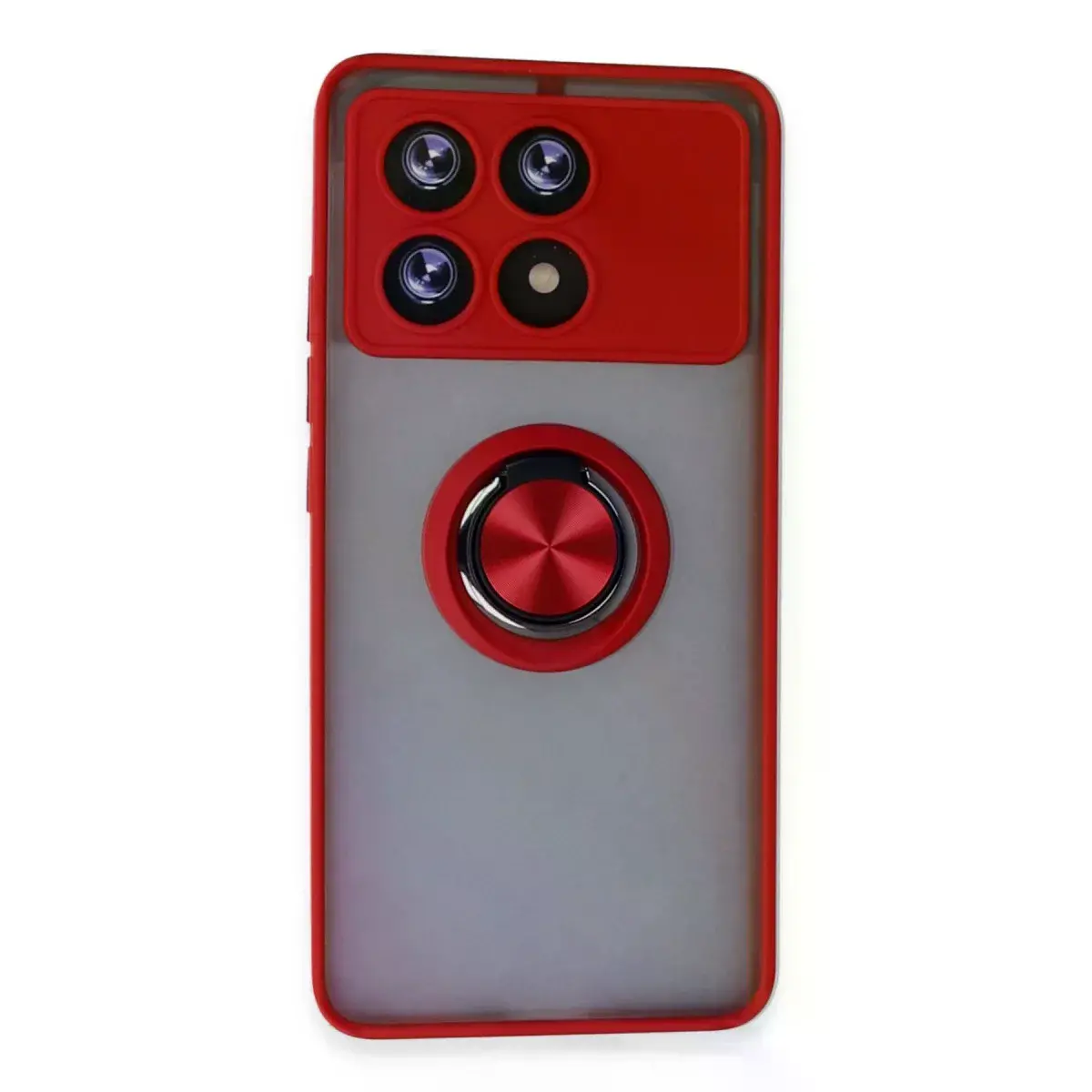Xiao Poco X6 Pro Kılıf Montreal Yüzüklü Silikon Kapak - Kırmızı