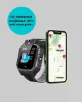 S10 Akıllı Çocuk Saati Siyah Tasarım Adımsayar ve Alarm Fonksiyonu-4
