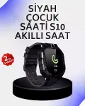 S10 Akıllı Çocuk Saati Siyah Tasarım Adımsayar ve Alarm Fonksiyonu-1