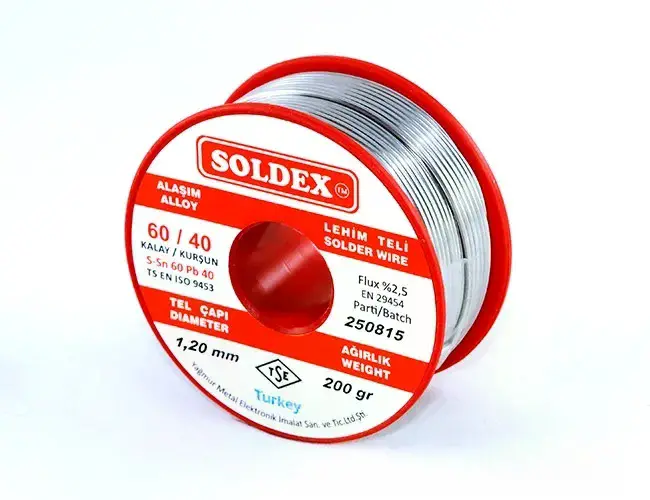 60-40 Lehim Teli 200 Gr 0,75 Mm - Sn:60 / Pb:40