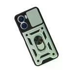 Vivo Y16 Kılıf Pars Lens Yüzüklü Silikon - Yeşil-3