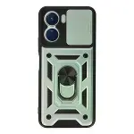 Vivo Y16 Kılıf Pars Lens Yüzüklü Silikon - Yeşil-1