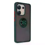 Xiao Red Note 13 4g Kılıf Montreal Yüzüklü Silikon Kapak - Yeşil-2