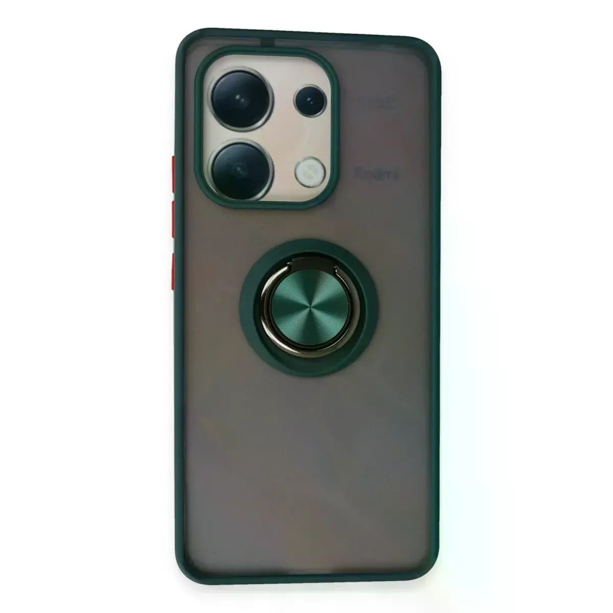 Xiao Red Note 13 4g Kılıf Montreal Yüzüklü Silikon Kapak - Yeşil