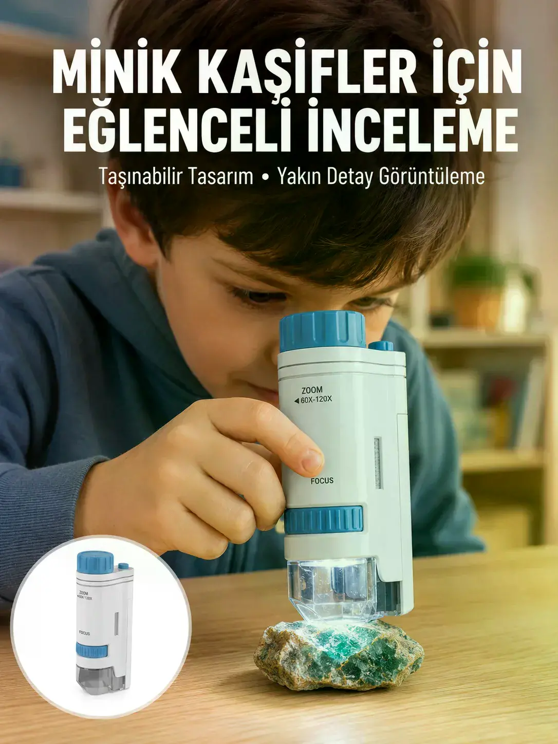 PMMA Optik Lensli Kompakt Taşınabilir kroskop Yeni Nesil