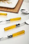 5 Parça Platin Servis Seti & Servis Sunum Seti Amber ( Kepçe / Kevgir / Sıpatula / Çatal / Kaşık )-4