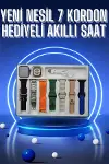Akıllı Saat 7 Kordon Hediyeli Takvim Alarm Nabız Ölçer Bildirim Görme Sesli Görüşme-1