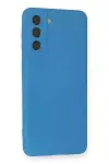Samsung Galaxy S21 FE Kılıf Nano içi Kadife Silikon - Mavi-2