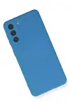 Samsung Galaxy S21 FE Kılıf Nano içi Kadife Silikon - Mavi-3