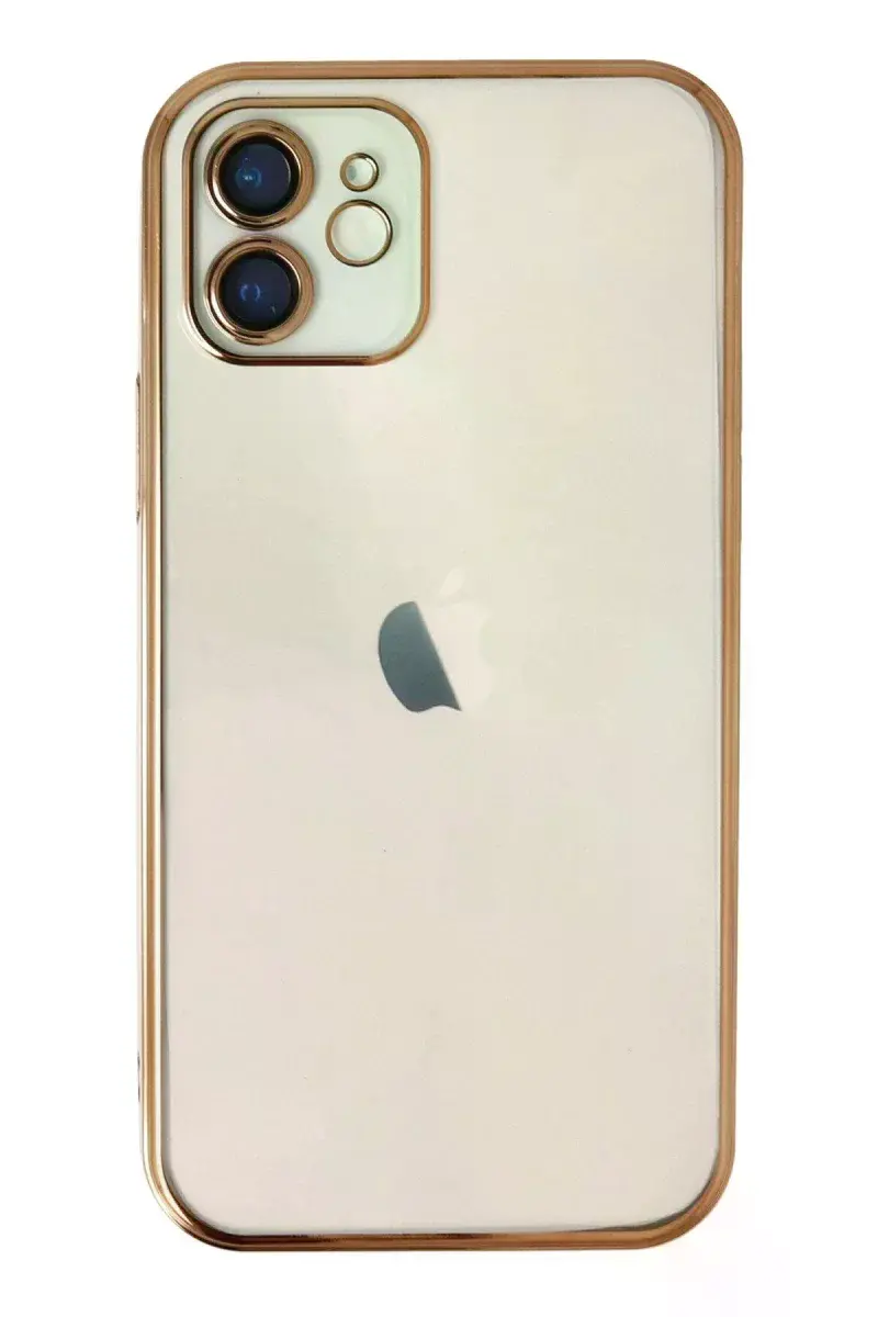 Apple iPhone 12 Kılıf Razer Lensli Silikon - Gold
