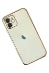 Apple iPhone 12 Kılıf Razer Lensli Silikon - Gold-2