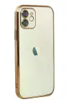 Apple iPhone 12 Kılıf Razer Lensli Silikon - Gold-5