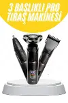 Tıraş Makinesi Profesyonel 3in1 Dijital Göstergeli 3 Başlıklı Erkek Bakım-2