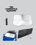 Yüksek Kaliteli Cam Elyaf İskeletli Araba Şemsiyesi – Tüm Araçlara Uygun-2