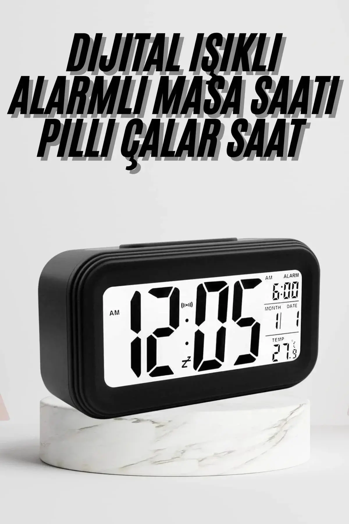 Dijital Masa Saati Termometre Takvim Led Ekran Pilli Ev Ofis Masası