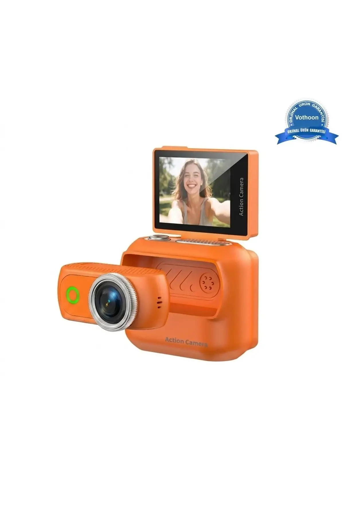 1080p Dijital Video Kamera (32gb) Kart Dijital Vlog Fotoğraf Makinesi Türkçe Turuncu