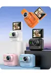 1080p Dijital Video Kamera (32gb) Kart Dijital Vlog Fotoğraf Makinesi Türkçe Turuncu-6