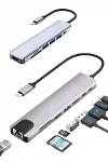 8 Port Çoklayıcı Macbook Ile Uyumlu Çoğaltıcı Type-C dönüştürücü TF SD kart-6