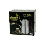 Filinta Aile Boy Çelik Çaydanlık Seti Çift Kapaklı Renkli Bakalit Kulp Üst Demlik: 1.5LT - Alt Suluk-1