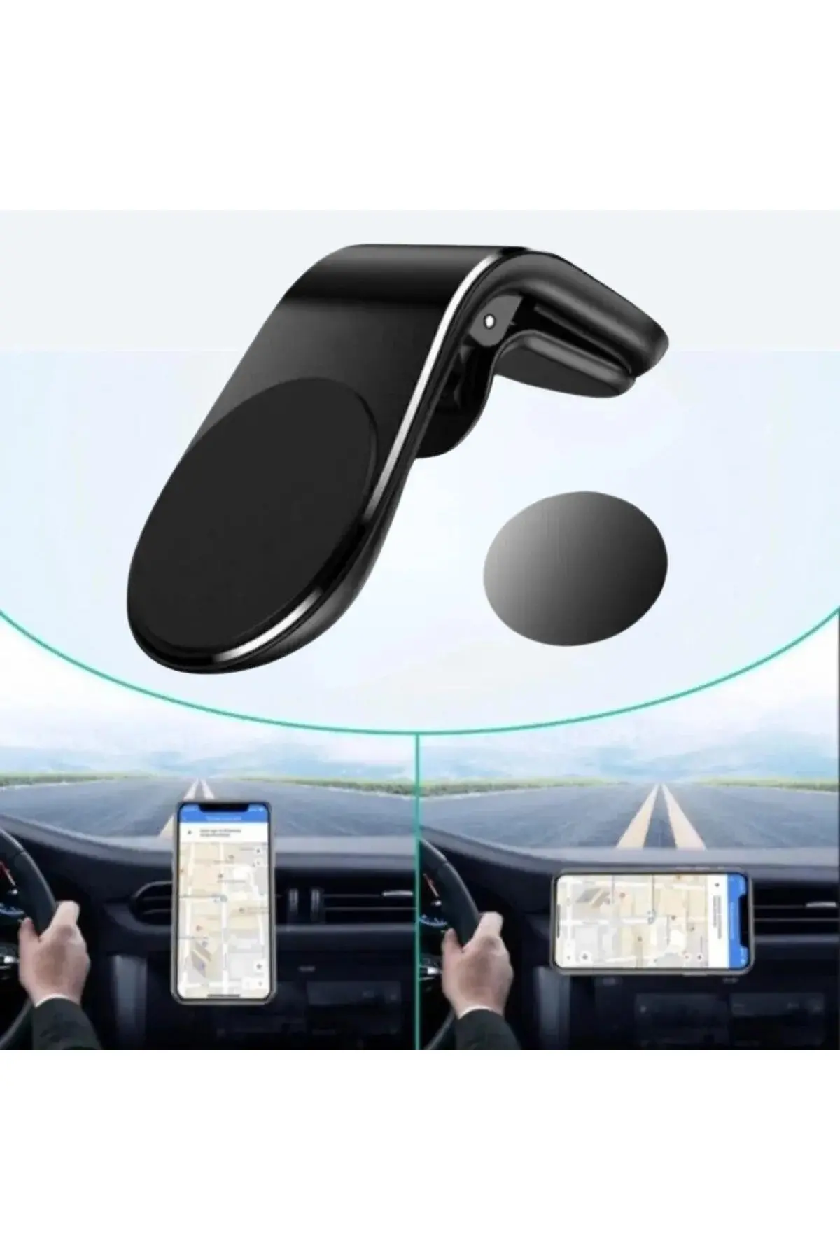 Havalanndırma Izgarasına Takılabilen Mandallı Mıknatıslı Oto Araç Içi Manyetik Telefon Tutucu