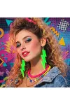 80’ler 90'lar Retro Neon Yeşil Şimşek Küpe 10 cm-4