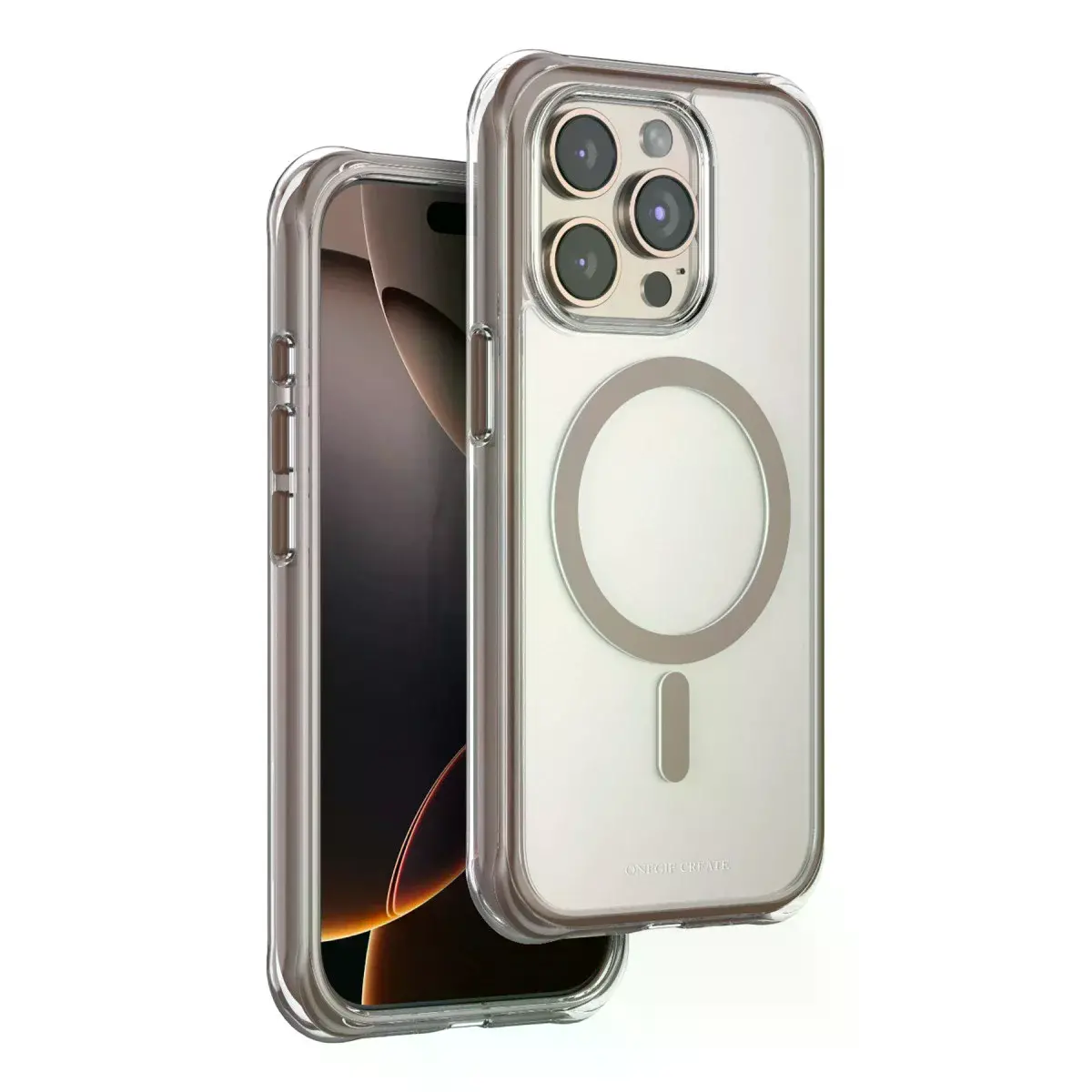 Onegif Apple İphone 15 Pro Max Hulk Magsafe Kapak - Çöl Titanyum
