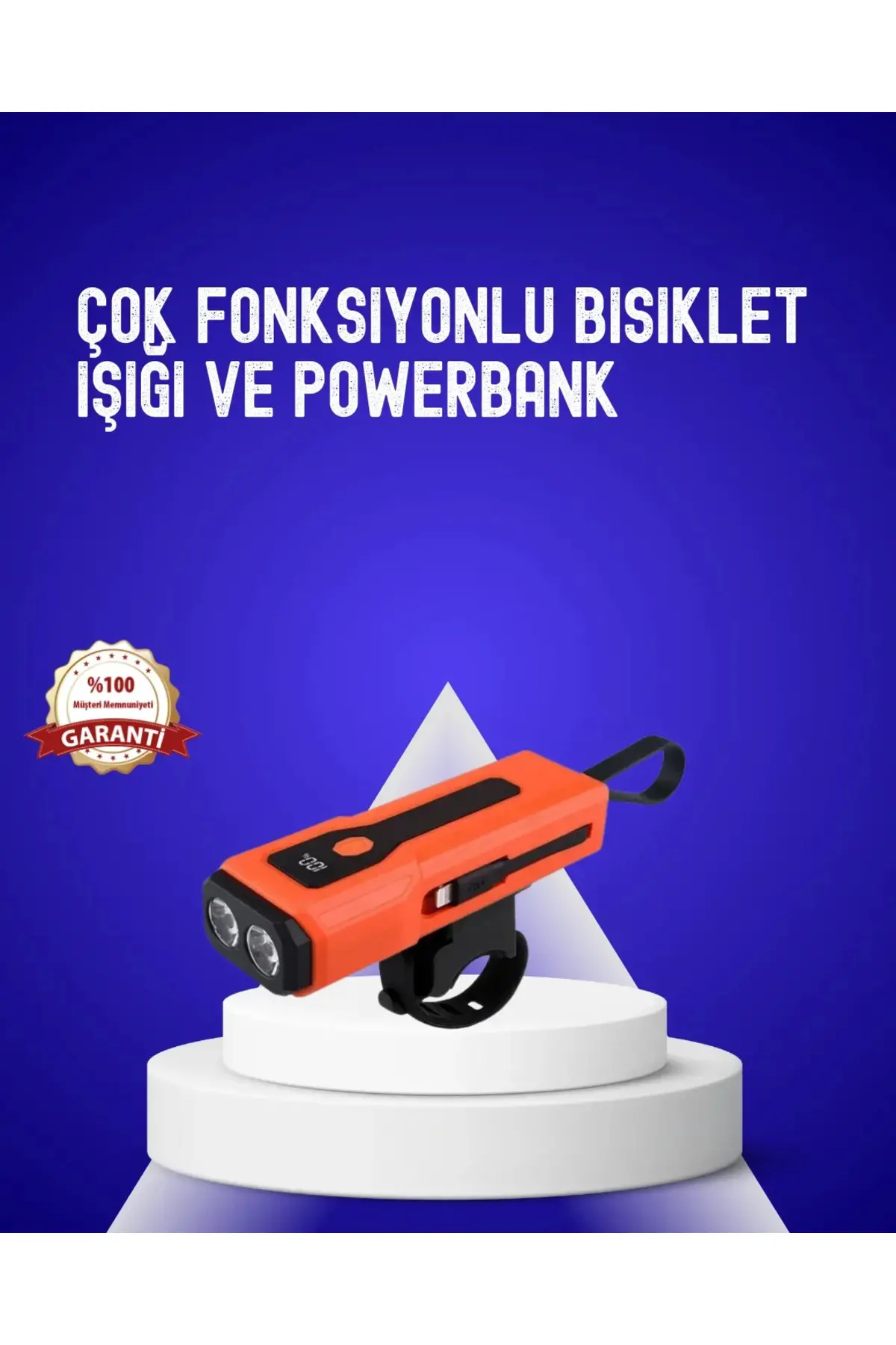 600 Lümen Şarjlı Bisiklet Farı COB Yan Çakar Acil Durum