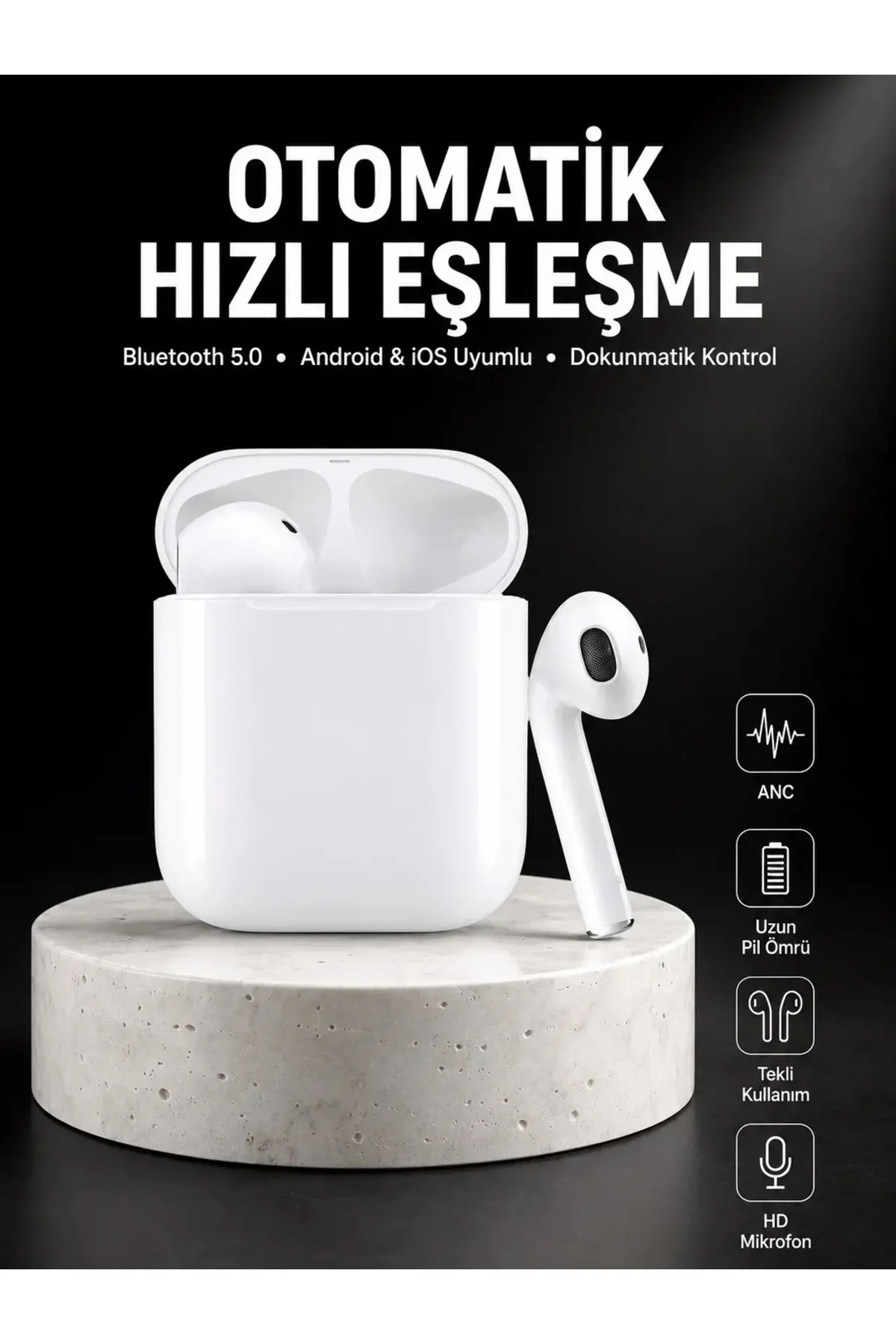Yeni Nesil Dokunmatik Kontrol Çağrı Cevaplayabilen Kablosuz Bluetooth Kulaklık