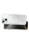 Onegif Apple iPhone 14 Sora Simli Magsafe Kapak - Beyaz-3