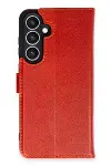 Samsung Galaxy S24 FE Kılıf Trend S Plus Kapaklı Kılıf - Kırmızı-1
