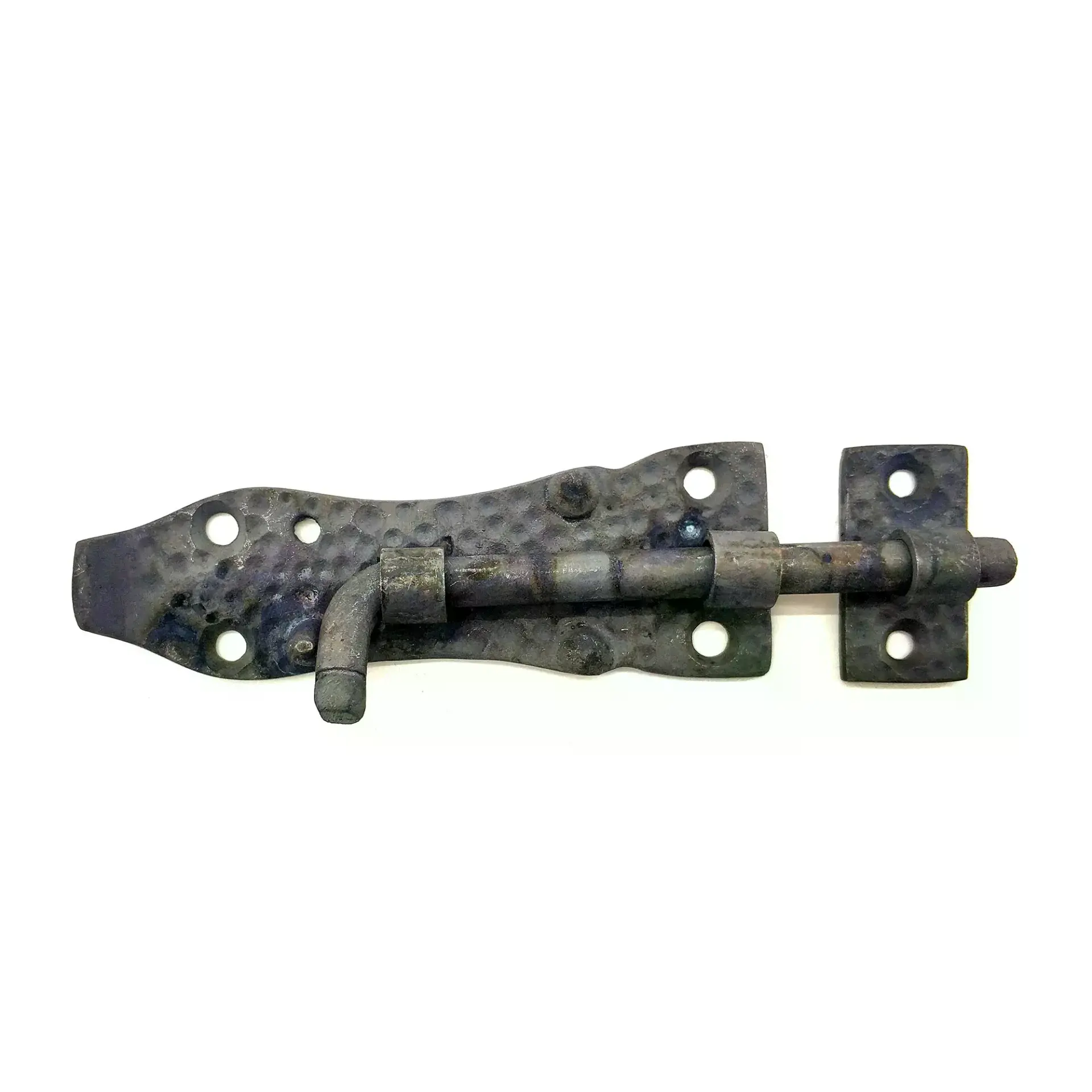 Antika Tarz Dekoratif Pirinç Dövme Kapı Sürgüsü - 7cm, Oksit