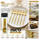 60 Parça Gold Yemek Çatal Seti 21CM - 1 Paket İçinde 6 Adet Vardır - 10 Paket Gönderilir-2