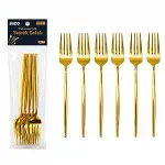 60 Parça Gold Yemek Çatal Seti 21CM - 1 Paket İçinde 6 Adet Vardır - 10 Paket Gönderilir-1