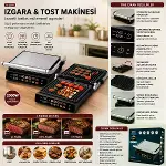 Izgara Ve Tost Makines İ 4 Dilim Yapışmaz Yüzey Dokunmatik Dijital Ekran - 2000W SSM-2597-2